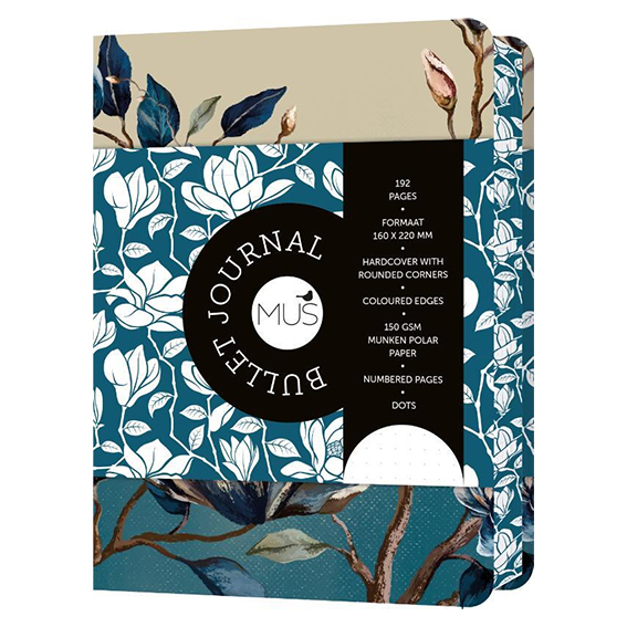 Bullet journal bloemen blauw