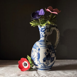 Papieren anemonen om zelf in elkaar te zetten, op de foto het resultaat
